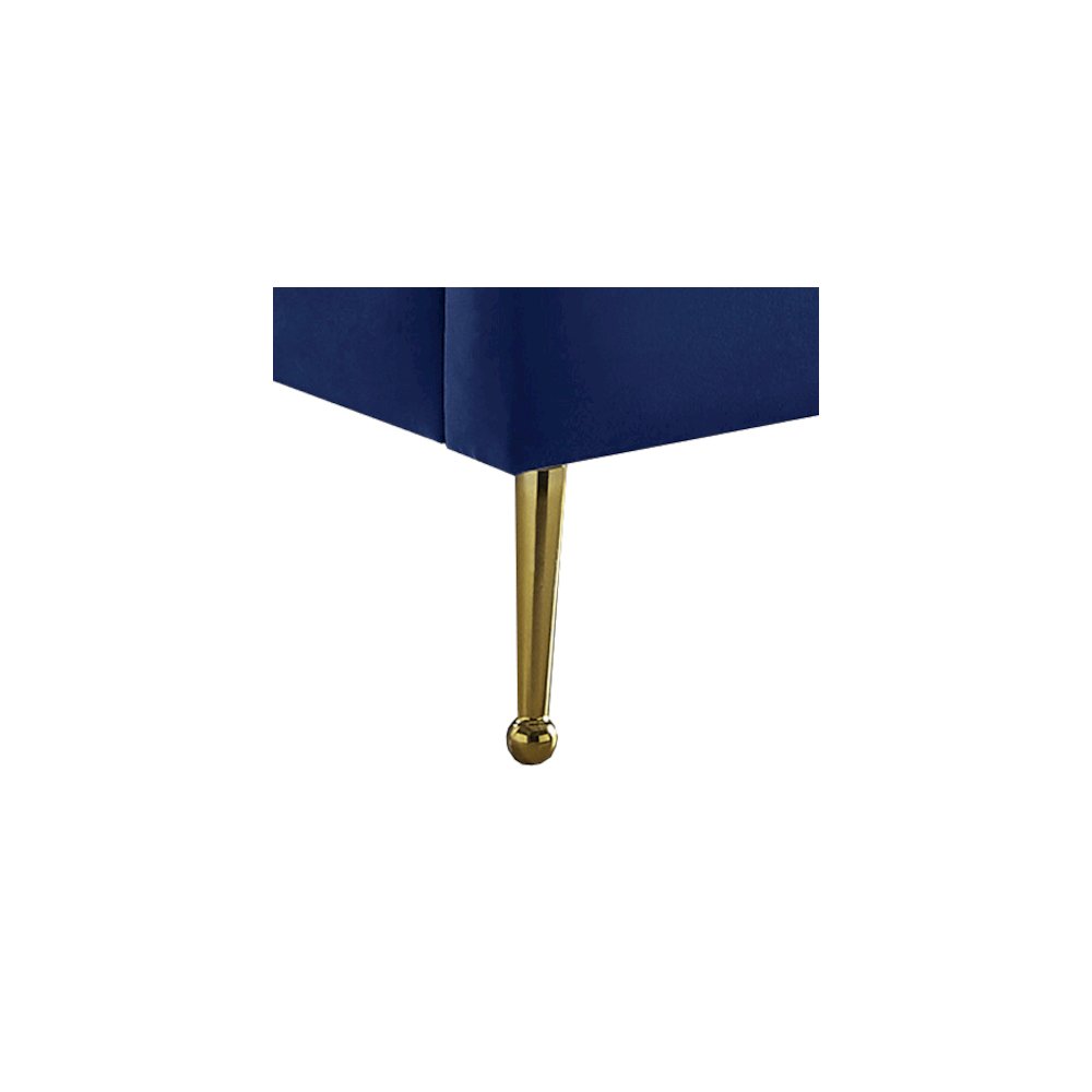 Lily Navy Velvet Twin Bed