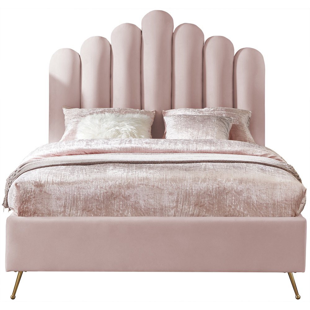Lily Pink Velvet Full Bed