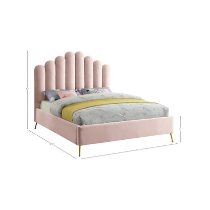 Lily Pink Velvet King Bed