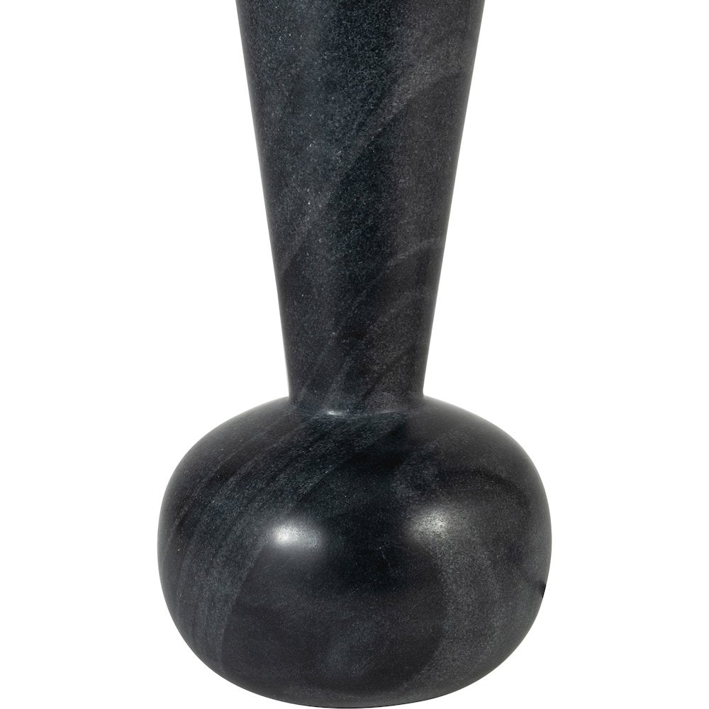 Lucente Black Genuine Marble Base And Cotton Shade Table Lamp