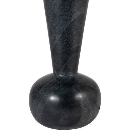 Lucente Black Genuine Marble Base And Cotton Shade Table Lamp
