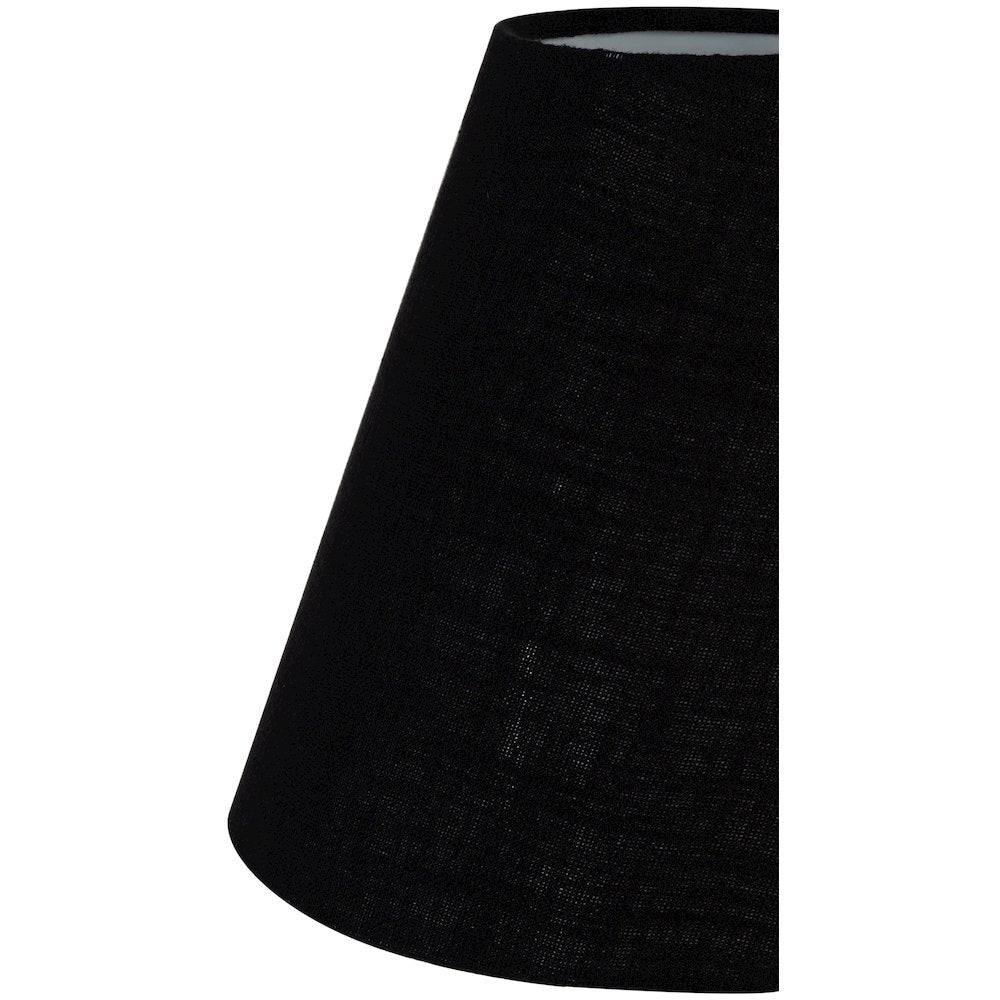 Lucente Black Genuine Marble Base And Cotton Shade Table Lamp