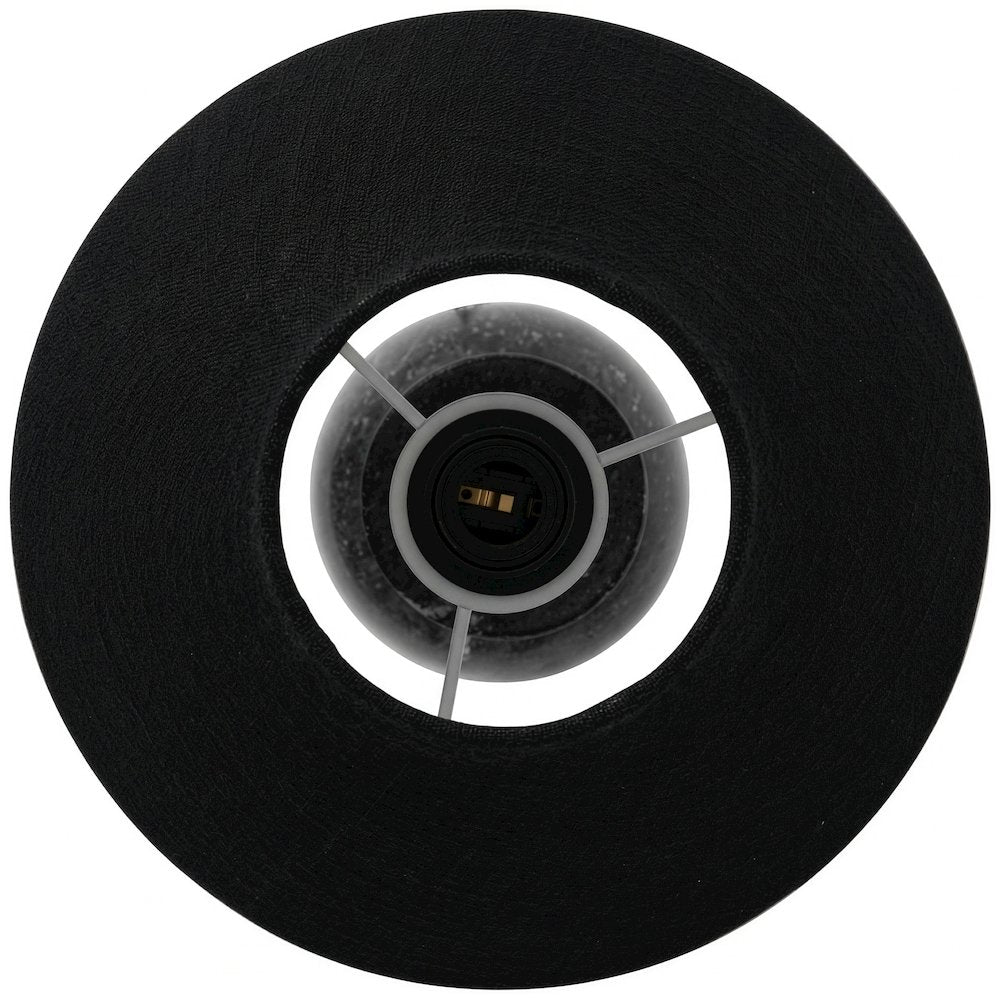 Lucente Black Genuine Marble Base And Cotton Shade Table Lamp