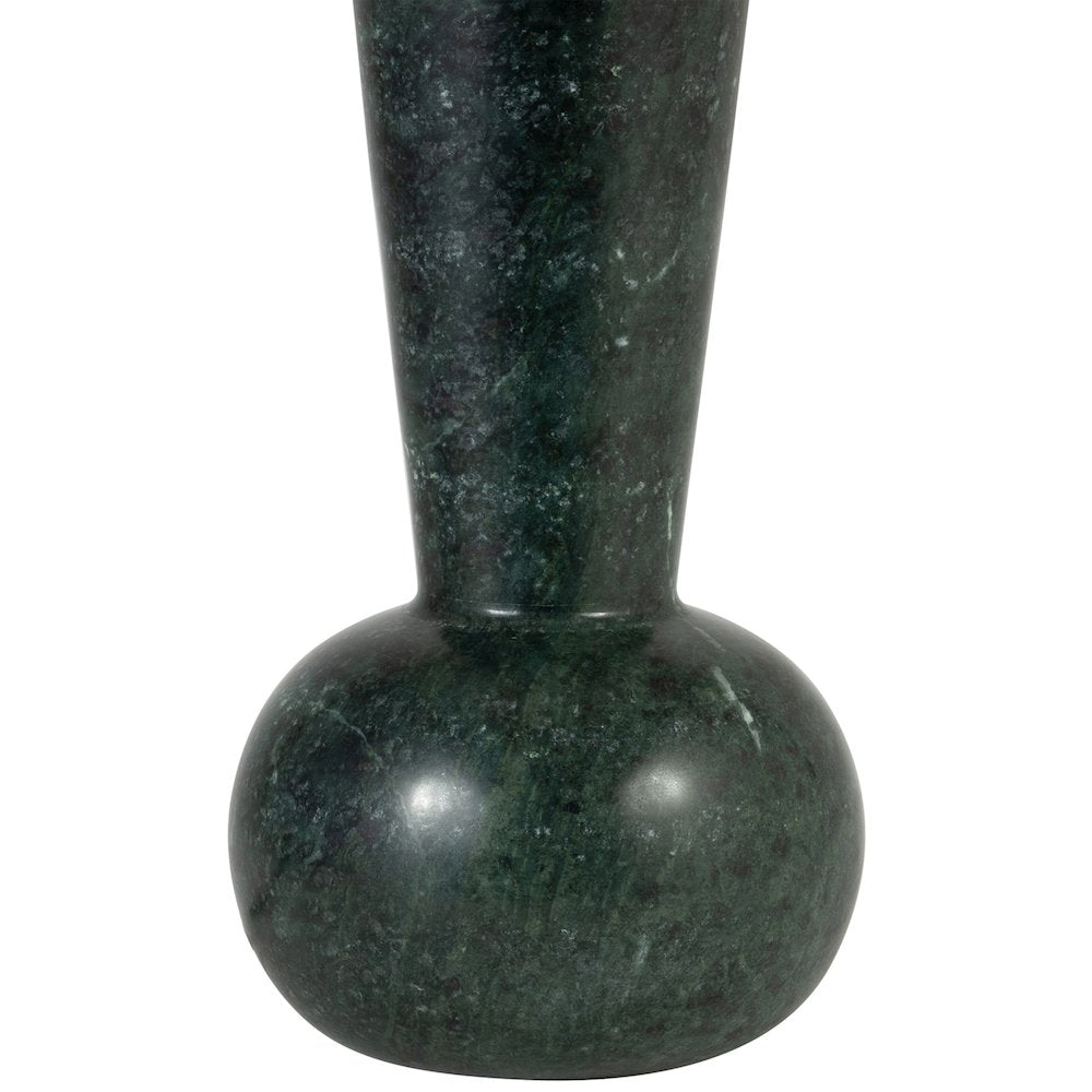 Lucente Green / Natural Genuine Marble Base And Linen Shade Table Lamp