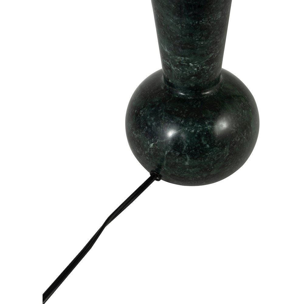 Lucente Green / Natural Genuine Marble Base And Linen Shade Table Lamp
