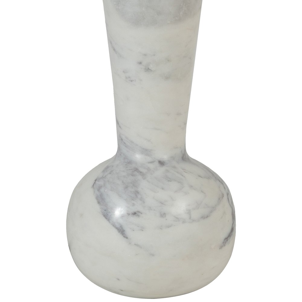Lucente White / Natural Genuine Marble Base And Jute Shade Table Lamp