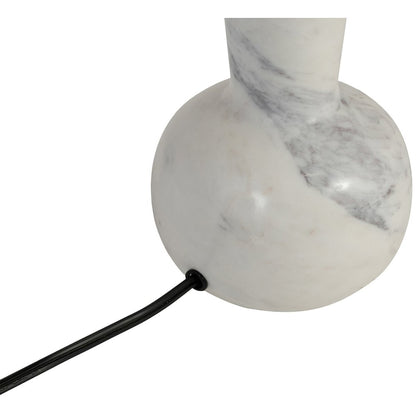 Lucente White / Natural Genuine Marble Base And Jute Shade Table Lamp