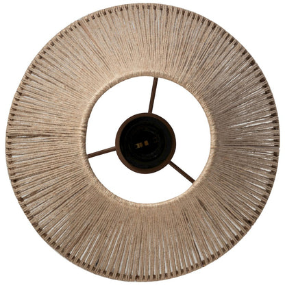 Lucente White / Natural Genuine Marble Base And Jute Shade Table Lamp