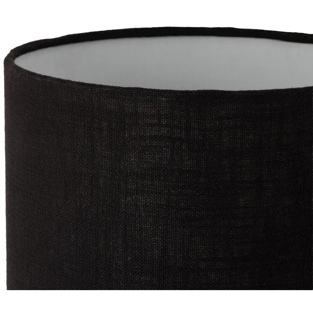 Vellum Black Genuine Marble Base And Cotton Shade Table Lamp