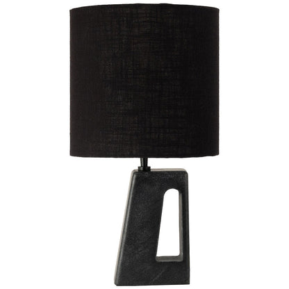 Vellum Black Genuine Marble Base And Cotton Shade Table Lamp