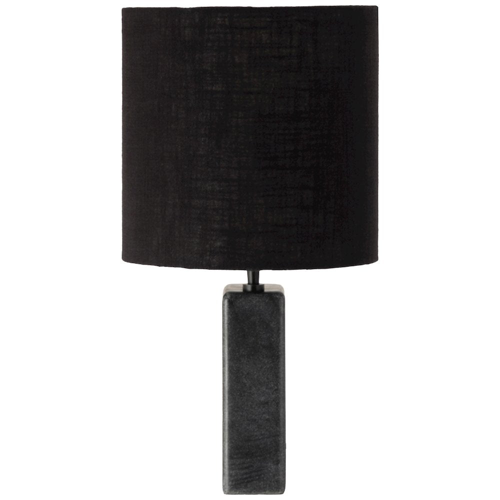 Vellum Black Genuine Marble Base And Cotton Shade Table Lamp
