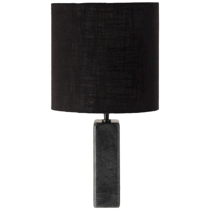 Vellum Black Genuine Marble Base And Cotton Shade Table Lamp