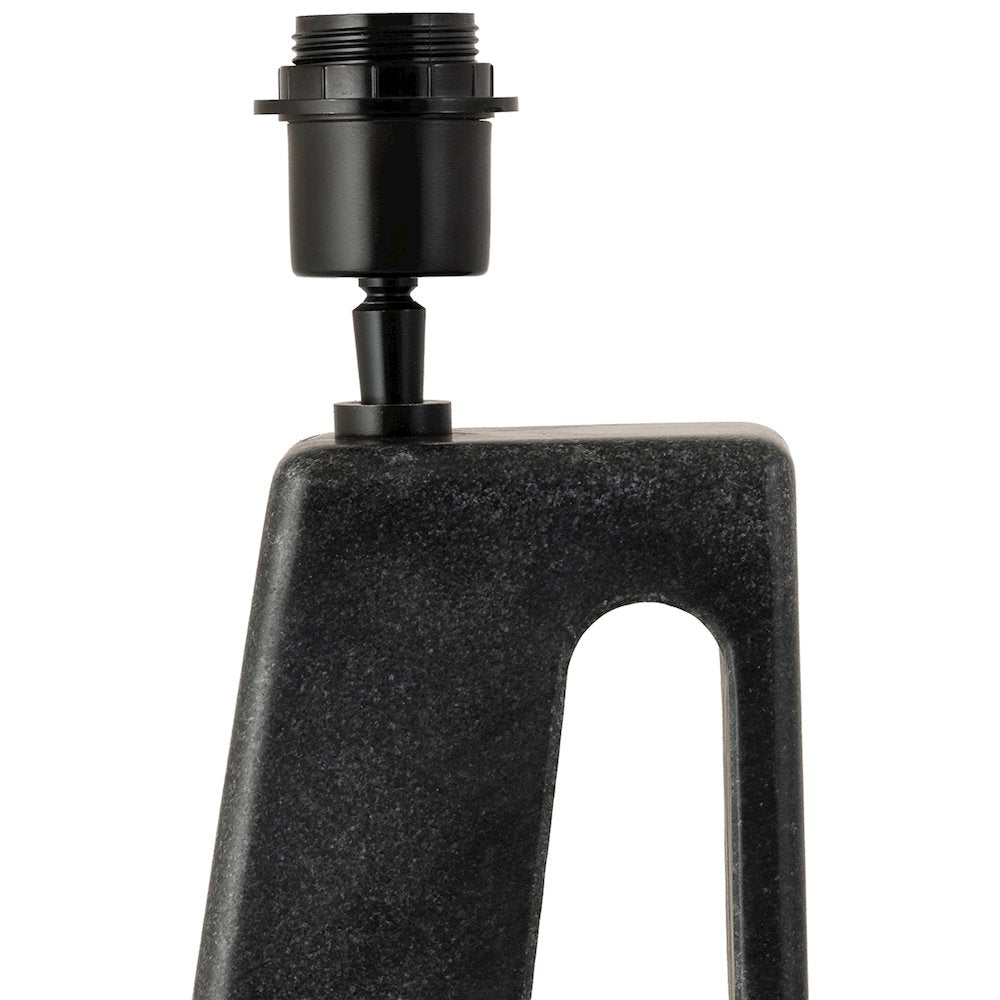 Vellum Black Genuine Marble Base And Cotton Shade Table Lamp