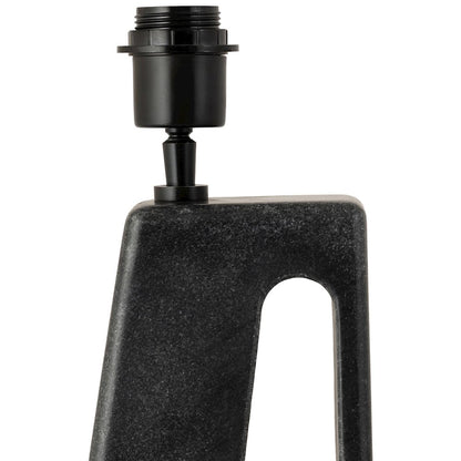 Vellum Black Genuine Marble Base And Cotton Shade Table Lamp