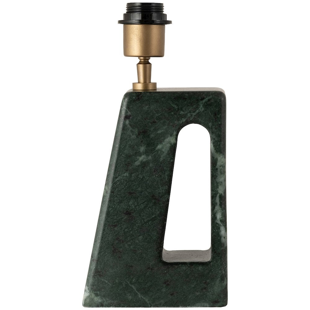 Vellum Green / Natural Genuine Marble Base And Linen Shade Table Lamp