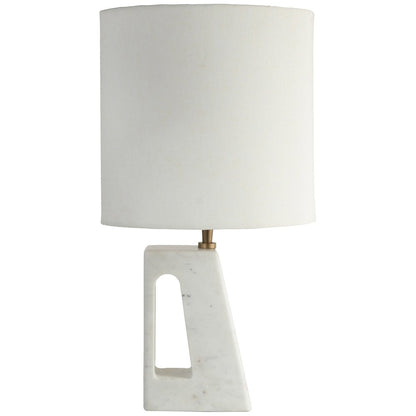 Vellum Off White / Gold Genuine Marble Base And Cotton Shade Table Lamp