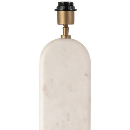Solis Off White / Natural Marble And Mango Wood Base, Cotton Shade Table Lamp