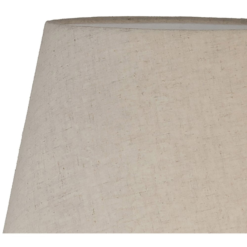 Solis Travertine / Walnut, Travertine & Walnut Wood Base, Linen Shade Table Lamp