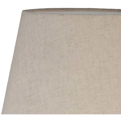 Solis Travertine / Walnut, Travertine & Walnut Wood Base, Linen Shade Table Lamp