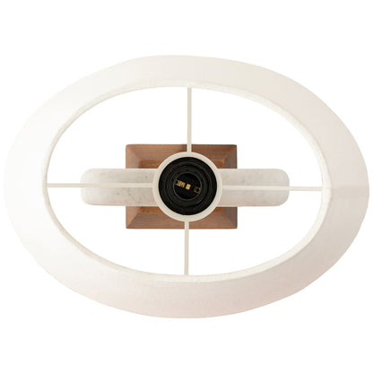 Solis Off White / Natural Marble And Mango Wood Base, Cotton Shade Table Lamp