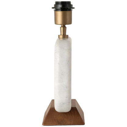 Solis Off White / Natural Marble And Mango Wood Base, Cotton Shade Table Lamp