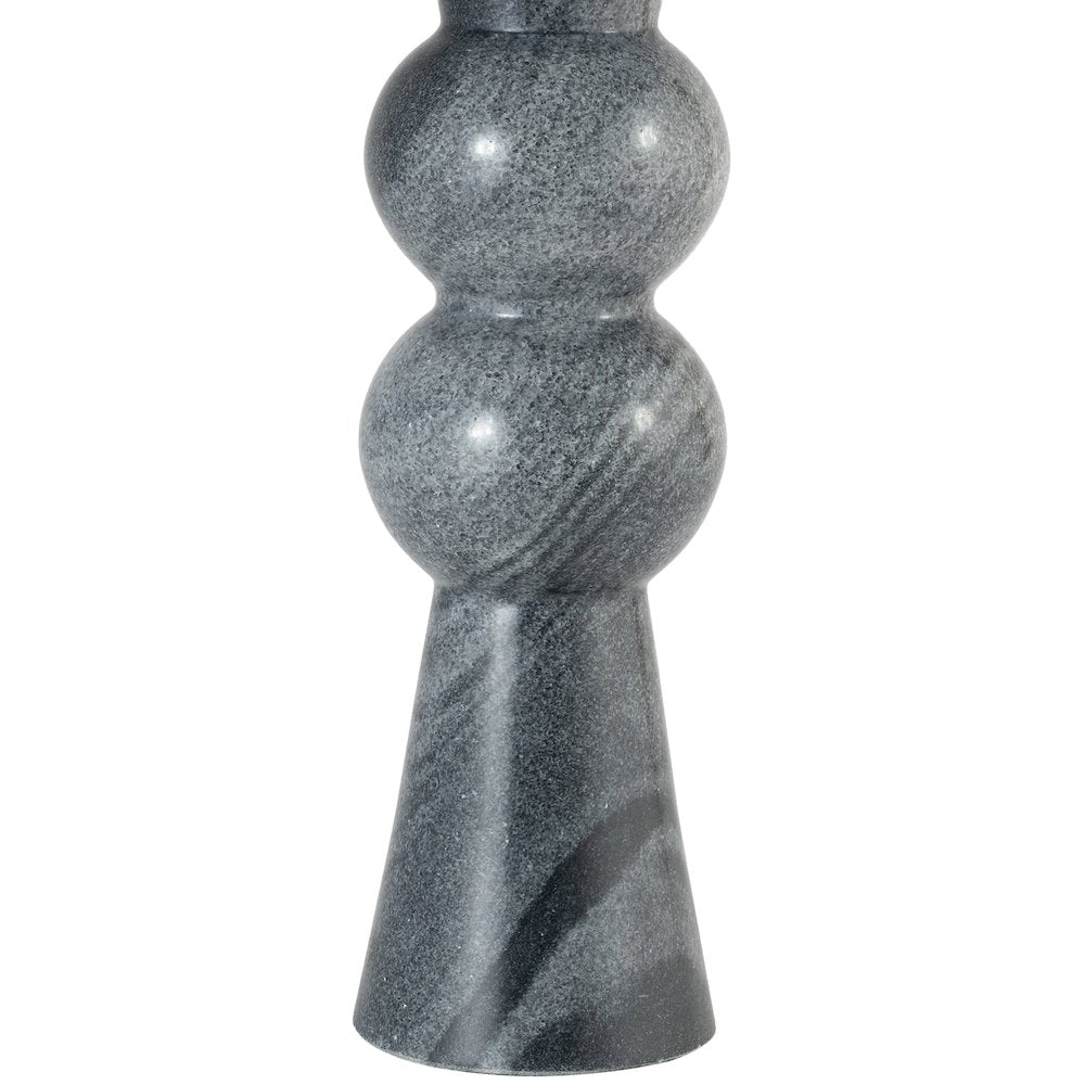 Pietra Black Genuine Marble Base And Cotton Shade Table Lamp