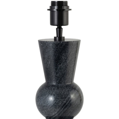 Pietra Black Genuine Marble Base And Cotton Shade Table Lamp