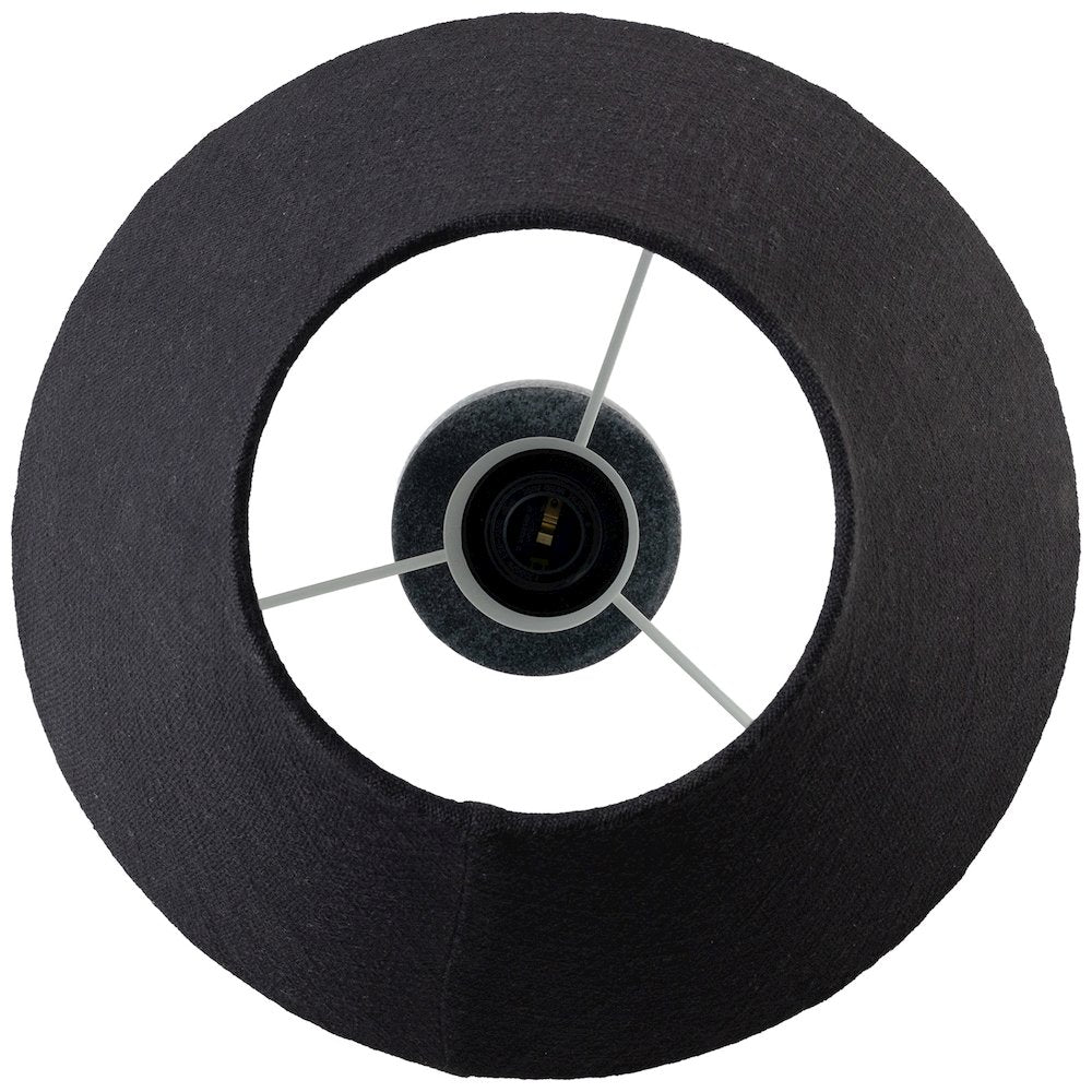 Pietra Black Genuine Marble Base And Cotton Shade Table Lamp