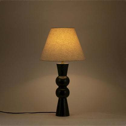Pietra Green / Natural Genuine Marble Base And Linen Shade Table Lamp