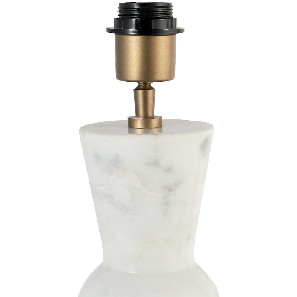 Pietra White / Natural Genuine Marble Base And Jute Shade Table Lamp