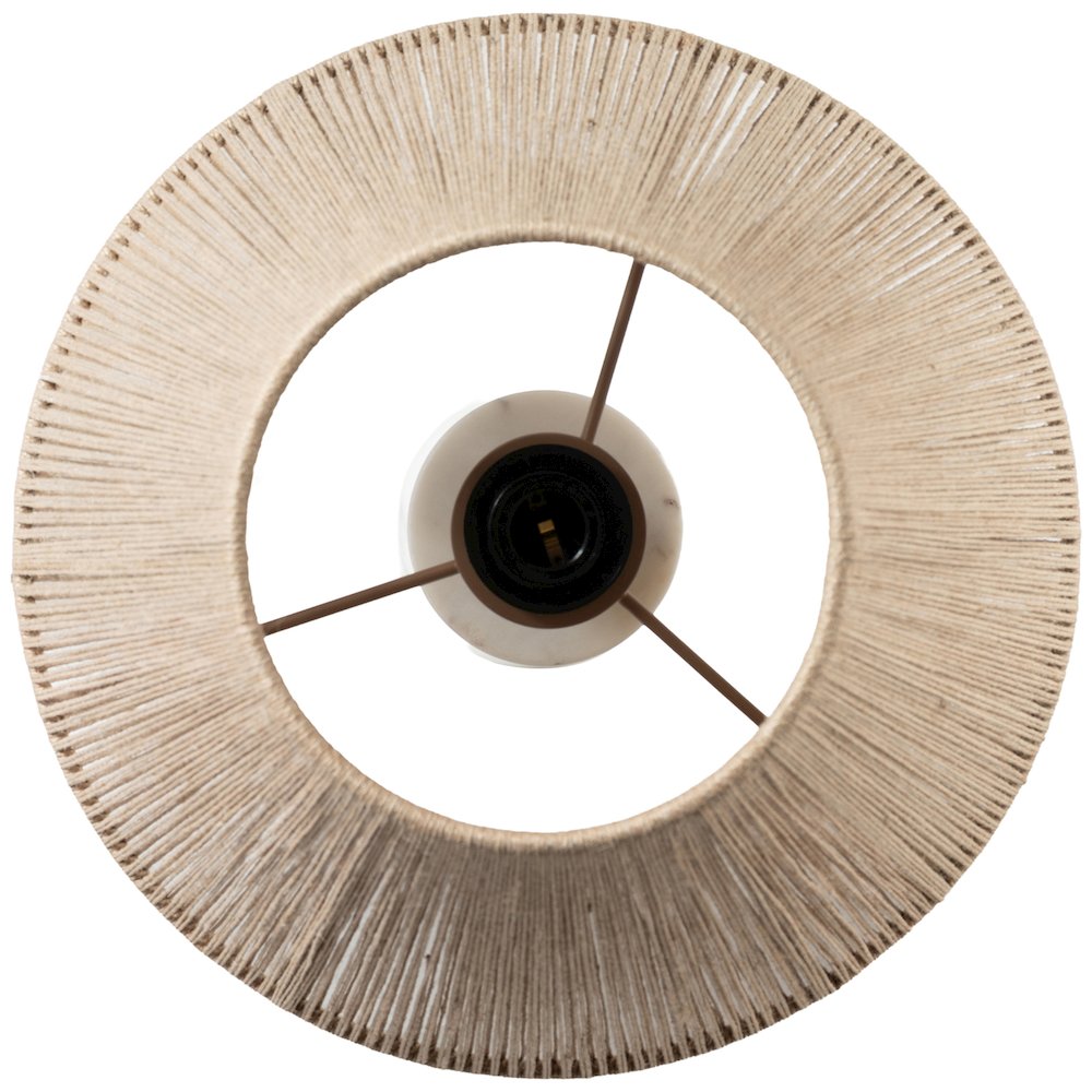 Pietra White / Natural Genuine Marble Base And Jute Shade Table Lamp