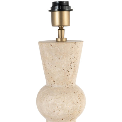 Pietra Travertine / Natural Travertine Base And Linen Shade Table Lamp