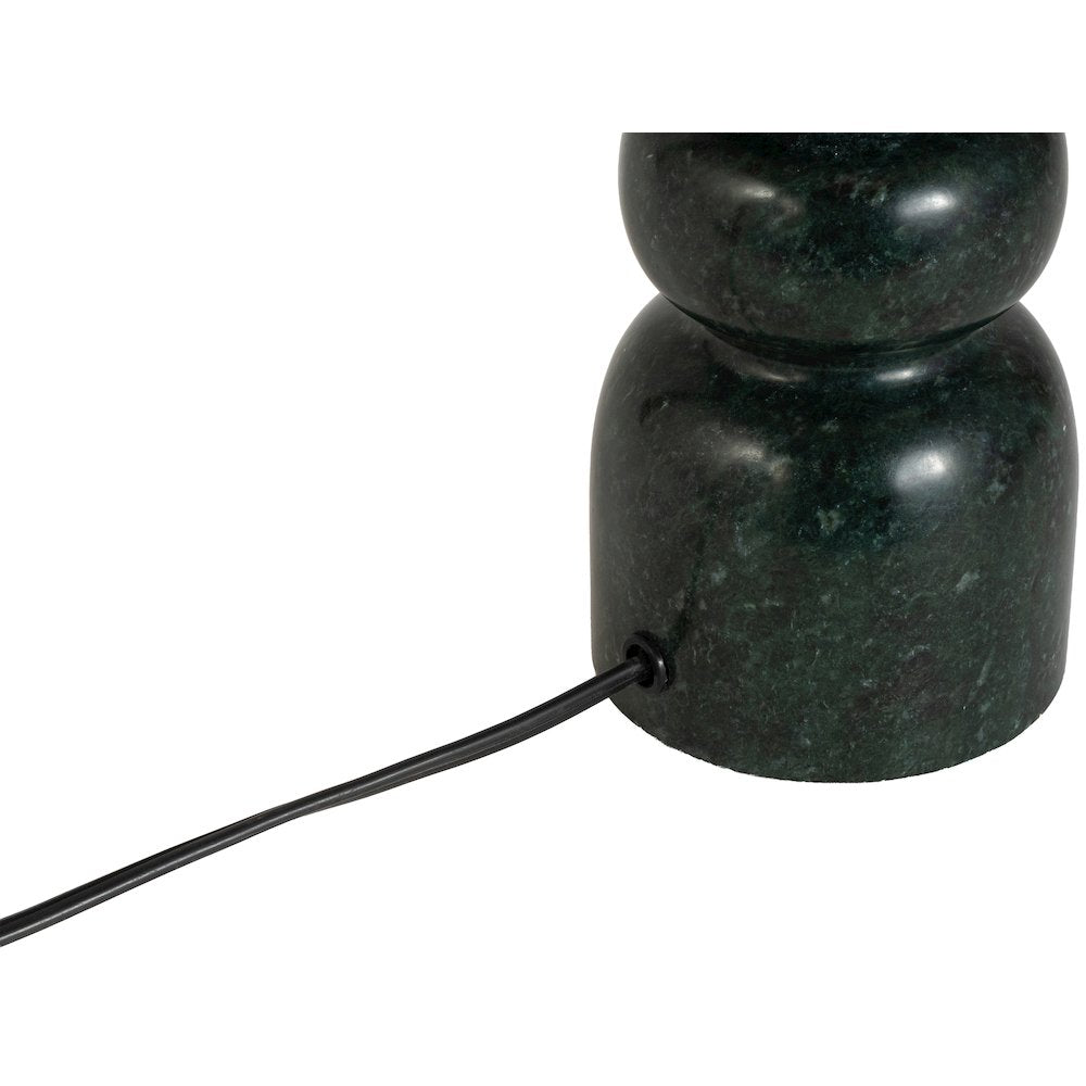 Paros Green / Off White Genuine Marble Base And Cotton Shade Table Lamp