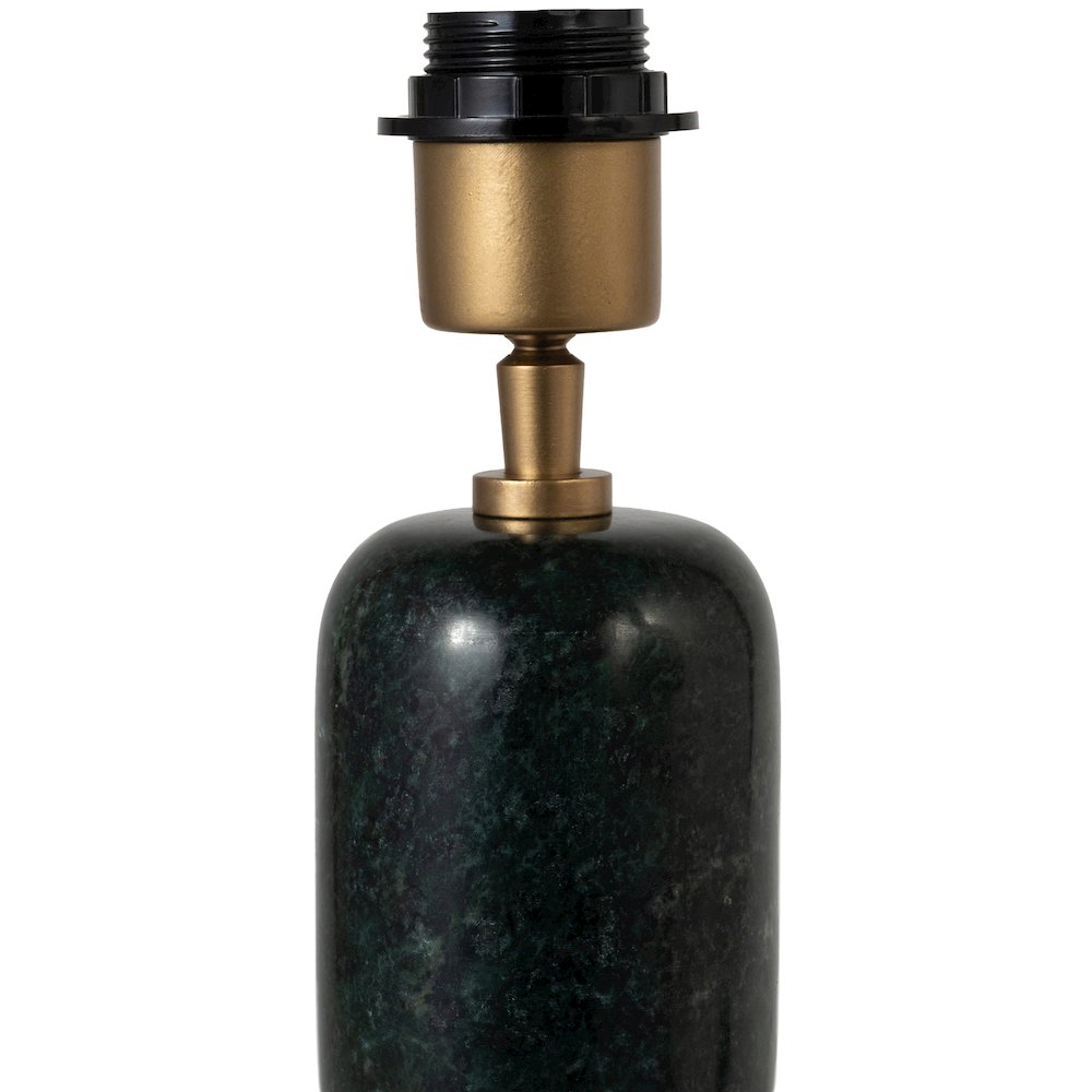 Paros Green / Off White Genuine Marble Base And Cotton Shade Table Lamp