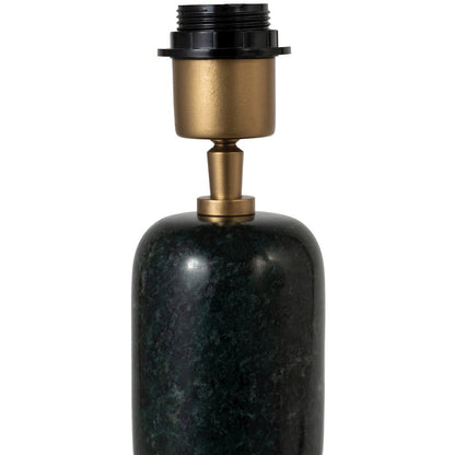 Paros Green / Off White Genuine Marble Base And Cotton Shade Table Lamp
