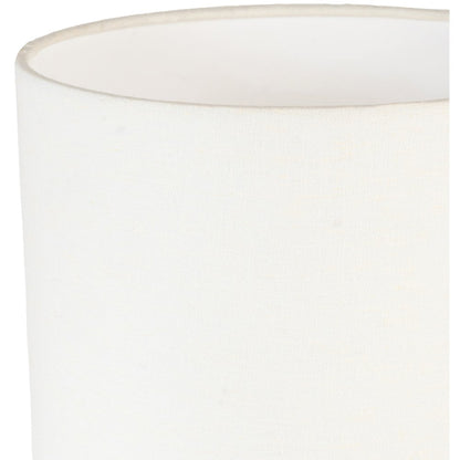 Paros White / Off White Genuine Marble Base And Cotton Shade Table Lamp