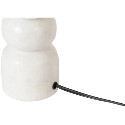 Paros White / Off White Genuine Marble Base And Cotton Shade Table Lamp