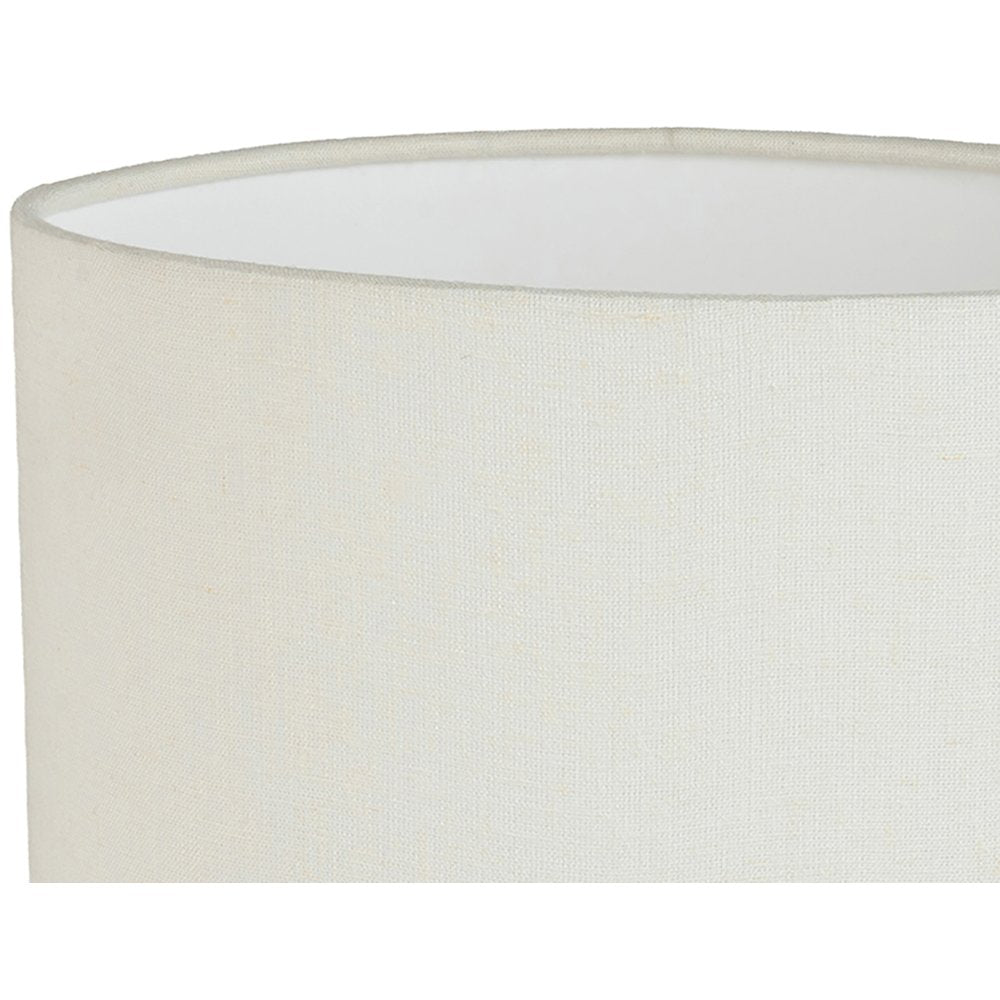 Lithos Black / Off White Genuine Marble Base And Cotton Shade Table Lamp
