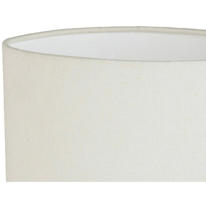 Lithos Black / Off White Genuine Marble Base And Cotton Shade Table Lamp