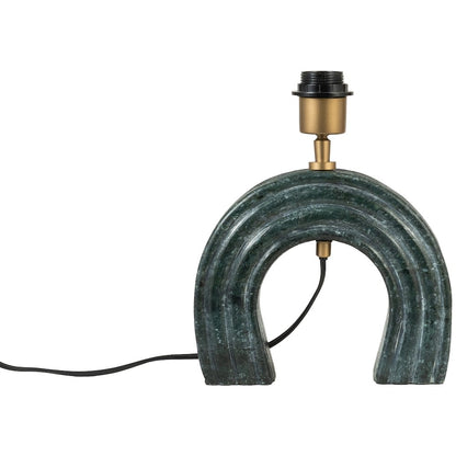 Lithos Green / Off White Genuine Marble Base And Cotton Shade Table Lamp