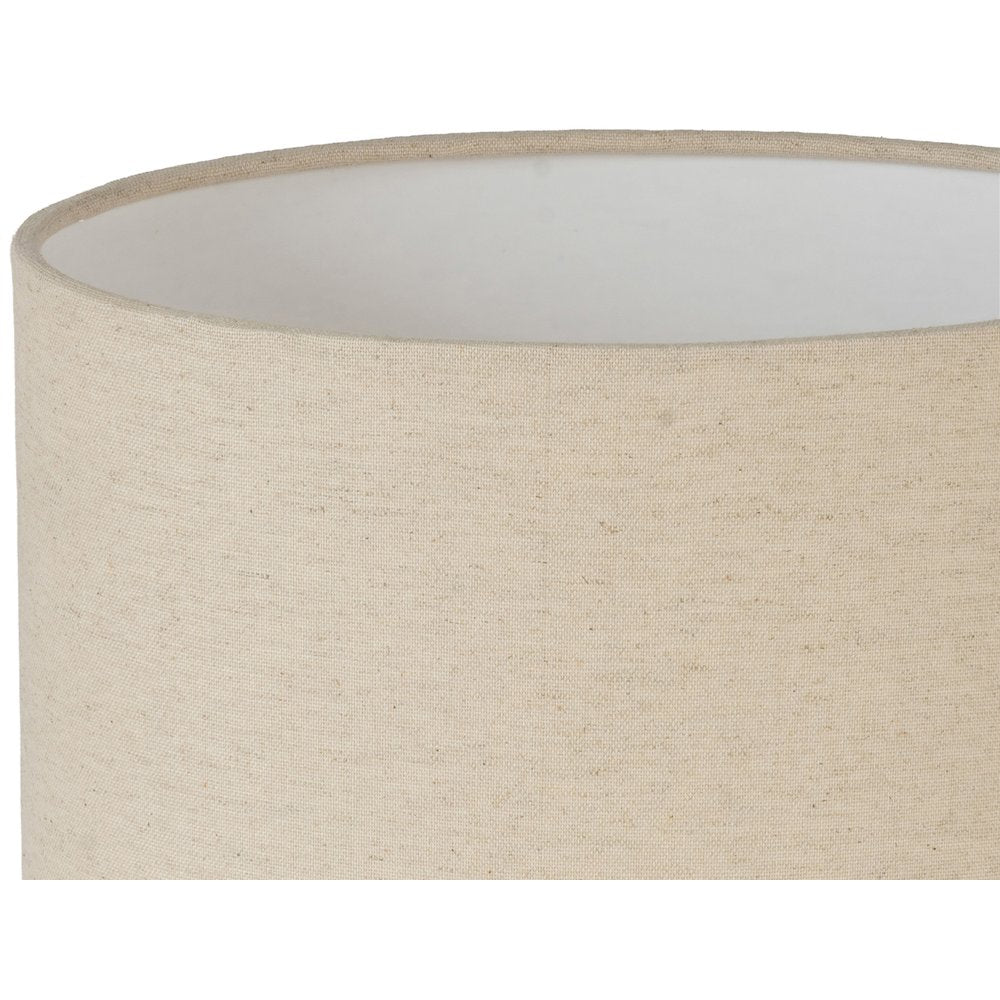 Lithos Green / Off White Genuine Marble Base And Cotton Shade Table Lamp
