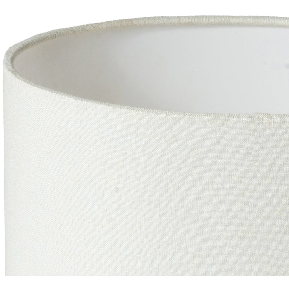 Lithos White / Off White Genuine Marble Base And Cotton Shade Table Lamp