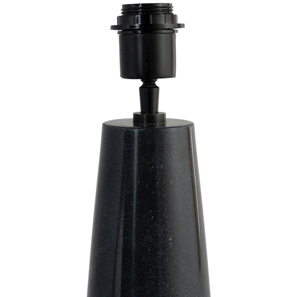 Dolomia Black / Off White Genuine Marble Base And Cotton Shade Table Lamp