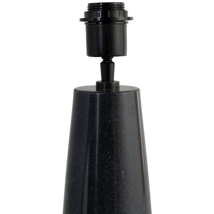Dolomia Black / Off White Genuine Marble Base And Cotton Shade Table Lamp