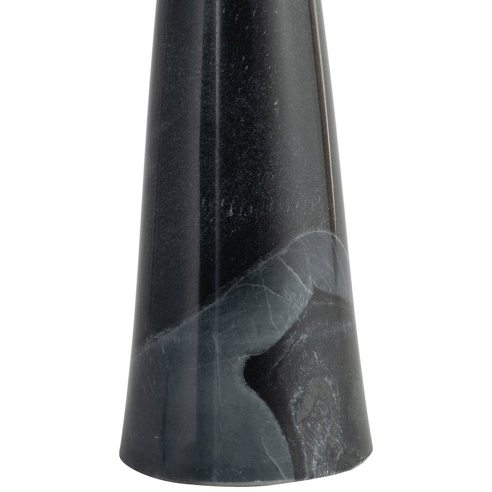 Dolomia Black / Off White Genuine Marble Base And Cotton Shade Table Lamp
