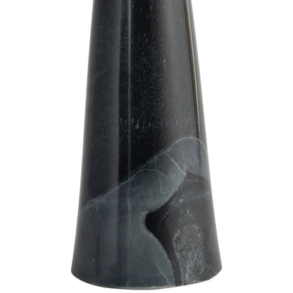 Dolomia Black / Off White Genuine Marble Base And Cotton Shade Table Lamp