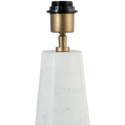 Dolomia White / Off White Genuine Marble Base And Cotton Shade Table Lamp