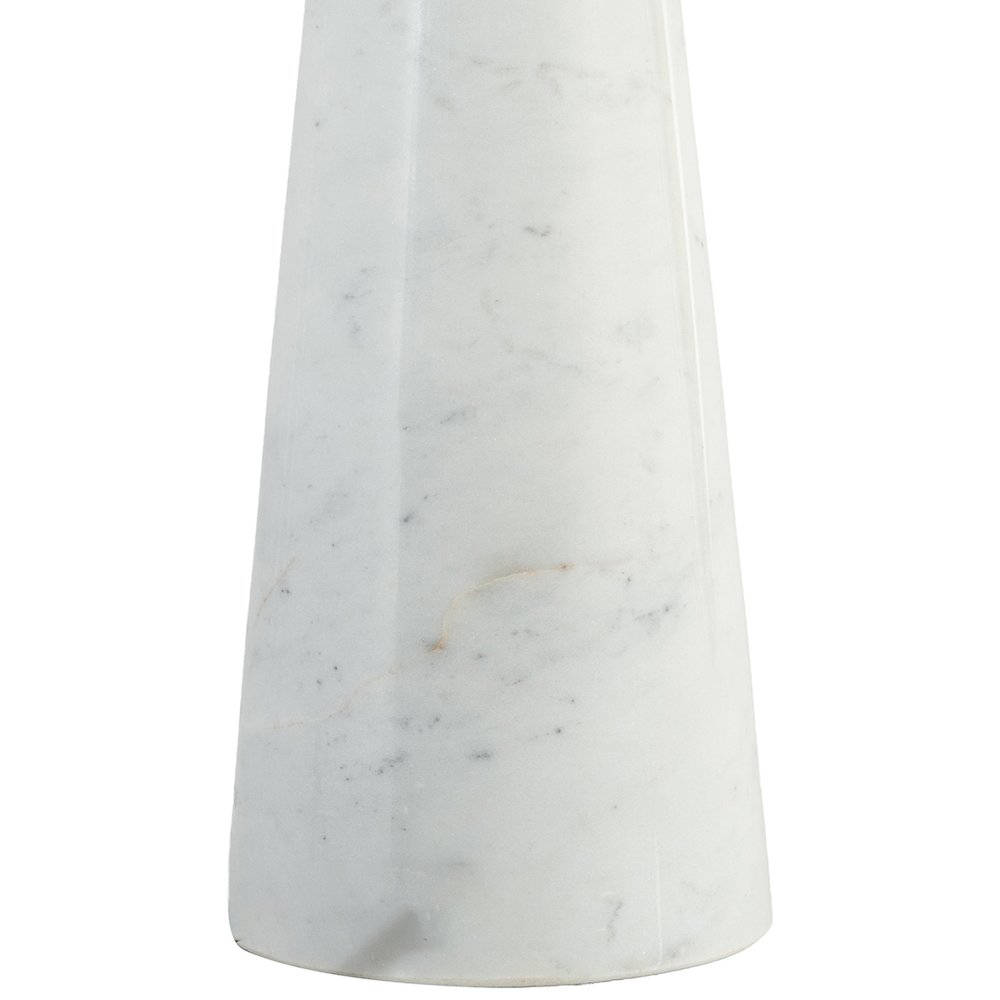 Dolomia White / Off White Genuine Marble Base And Cotton Shade Table Lamp