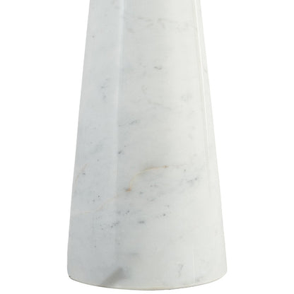Dolomia White / Off White Genuine Marble Base And Cotton Shade Table Lamp