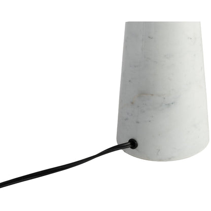 Dolomia White / Off White Genuine Marble Base And Cotton Shade Table Lamp